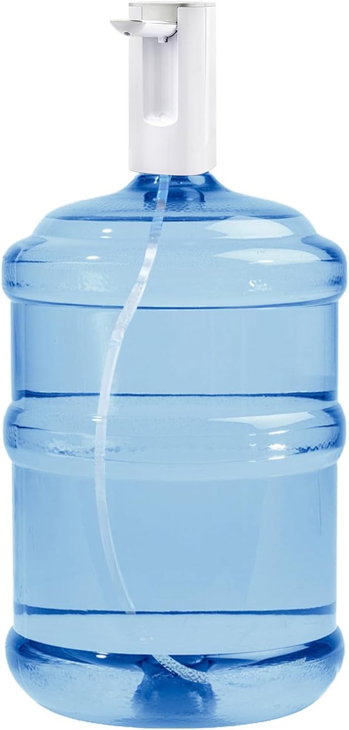 Wasserspender für Fasswasser, klappbarer Wasserspender, mit Fingerabdruckentsperrung + dosiertem Wasserabgang+Touchscreen+intelligenter Bewegungssensorik, geeignet für zu Hause und Camping (Weiß)