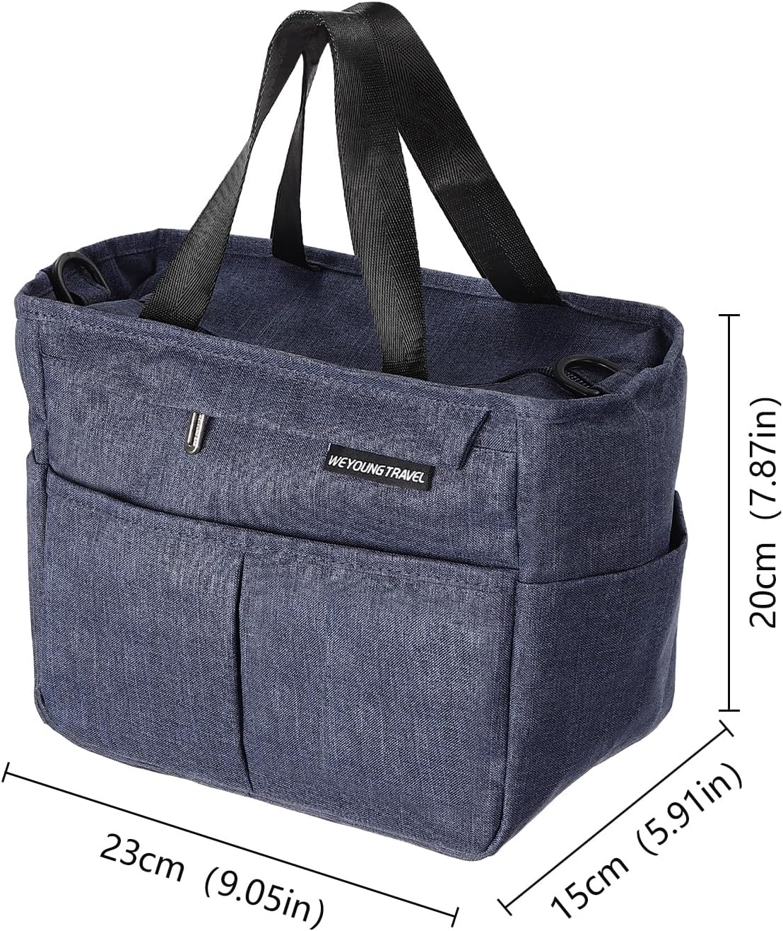Isolierte Mittagstasche Aus Marineblau, GroßE KapazitäT Einzelne Schulter Isolierte Bento Tasche, Frische Mittagstasche Im Freien, Modische Hand-Eisbeutel