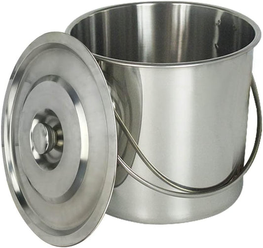 Edelstahl Suppentopf mit Deckel Verdickter 304 Edelstahl Suppentopf mit verdicktem BodenKochtopf mit 2 Griffen Kocher Küche Eimer Kochtopf (6L)