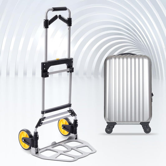 120kg Klappbarer Wagen Tragbare Sackkarre Schwerlast-Sackkarre Dolly mit 2 7-Zoll-TPR-Rad, Handwagenwagen Dolly-Gepäckwagen mit Teleskopgriff |Packen von Seilen,52 * 50 * 115cm