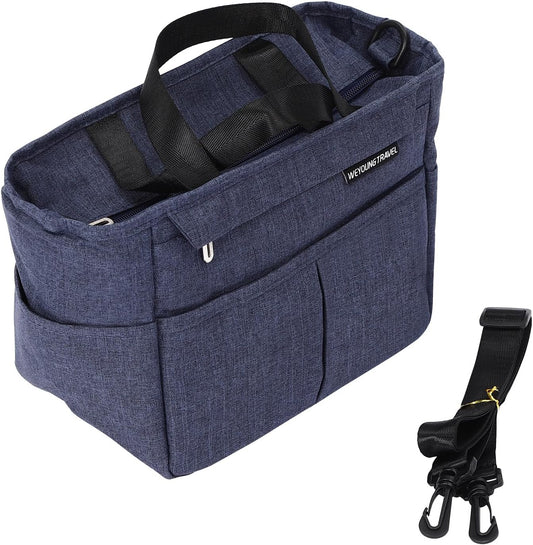 Isolierte Mittagstasche Aus Marineblau, GroßE KapazitäT Einzelne Schulter Isolierte Bento Tasche, Frische Mittagstasche Im Freien, Modische Hand-Eisbeutel
