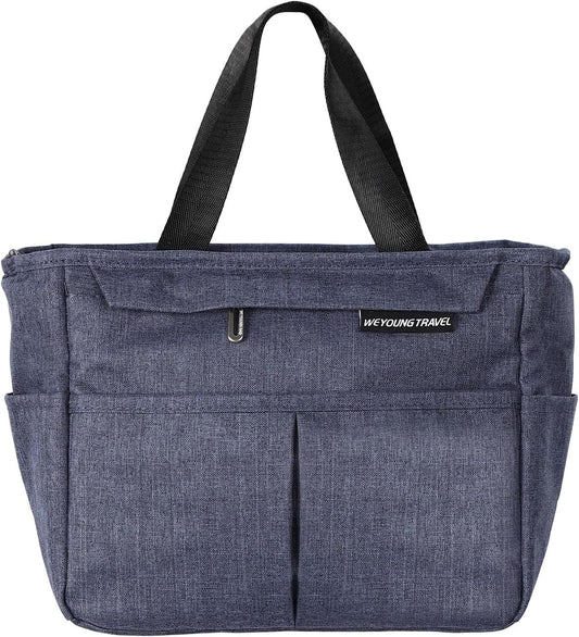 Isolierte Mittagstasche Aus Marineblau, GroßE KapazitäT Einzelne Schulter Isolierte Bento Tasche, Frische Mittagstasche Im Freien, Modische Hand-Eisbeutel